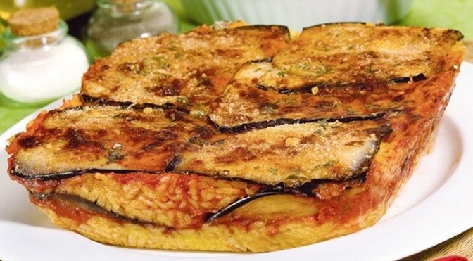 Timballo di riso e melanzane