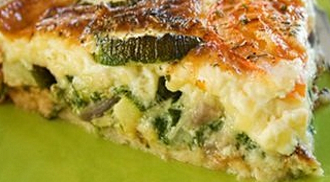 Torta di riso con funghi e zucchine