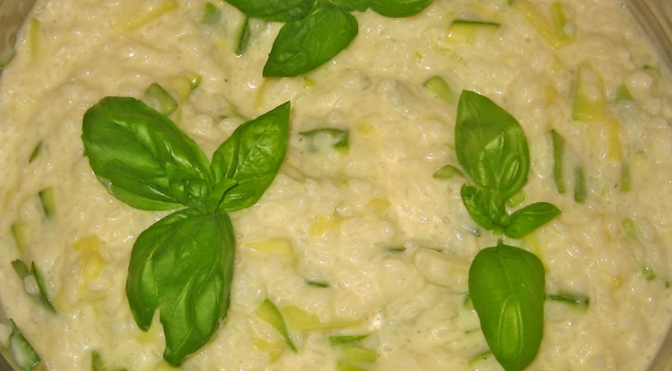 Risotto gorgonzola e basilico