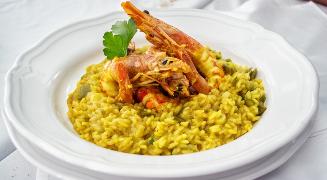 Risotto gamberi e carciofi