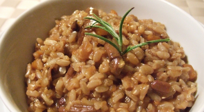 Risotto zucca, porcini e aceto balsamico