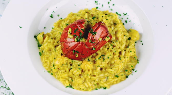 Risotto allo zafferano e pomodoro