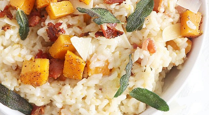 Risotto alla salvia zucca e pancetta