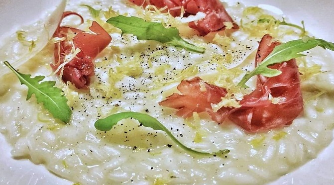 Risotto al limone con bresaola e rucola- Giancarlo Lazzarini