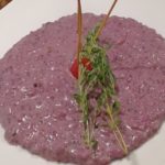 Risotto ai frutti di bosco, formaggio Pannerone e crema di tartufo
