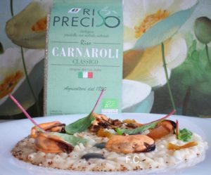 Il risotto con cozze, funghi e bottarga dello chef Francesco Capasso-Carnaroli Preciso