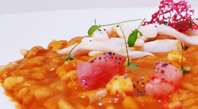 Risotto con calamari e gamberoni rossi di Mazara : Risotto ...