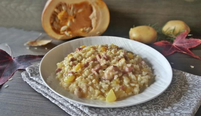 Risotto zucca, patate e pancetta: come farlo : Risotto.us ...