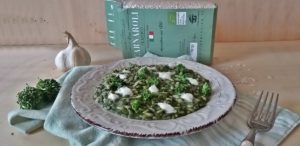 Impiattamento risotto con cime di rapa e bufala_Riso Preciso