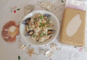 Impiattamento risotto ai frutti di mare e fagioli di Spagna_ Baldo Cascina Alberona