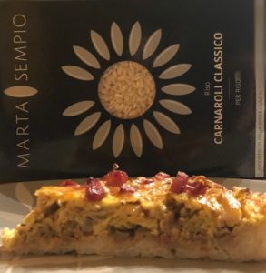 Fetta di crostata di riso ripiena di verza_Carnaroli Marta Sempio