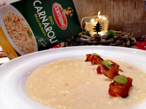 Impiattamento risotto con taleggio e speck_Curtiriso