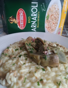 Impiattamento risotto con carciofi e salsiccia_ Carnaroli Curtiriso