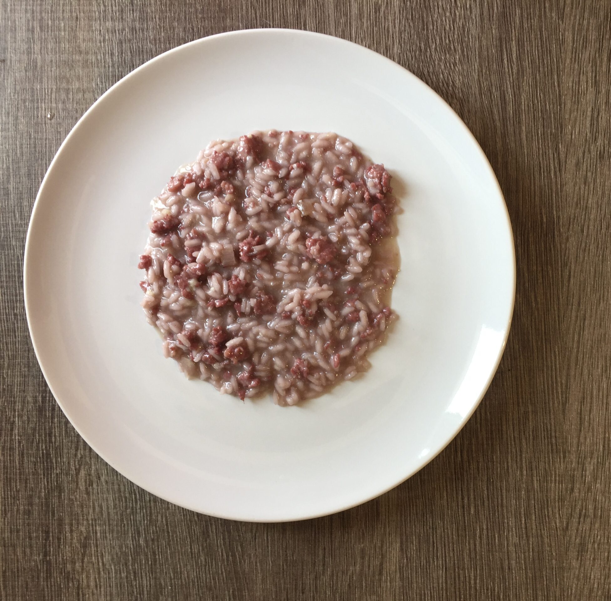 risotto ubriaco con salsiccia