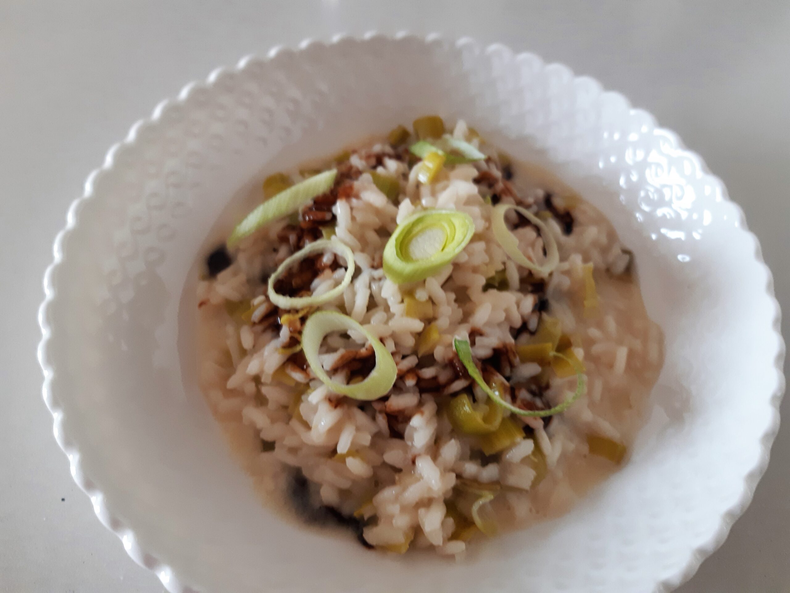 Risotto ai porri in glassa d'aceto balsamico