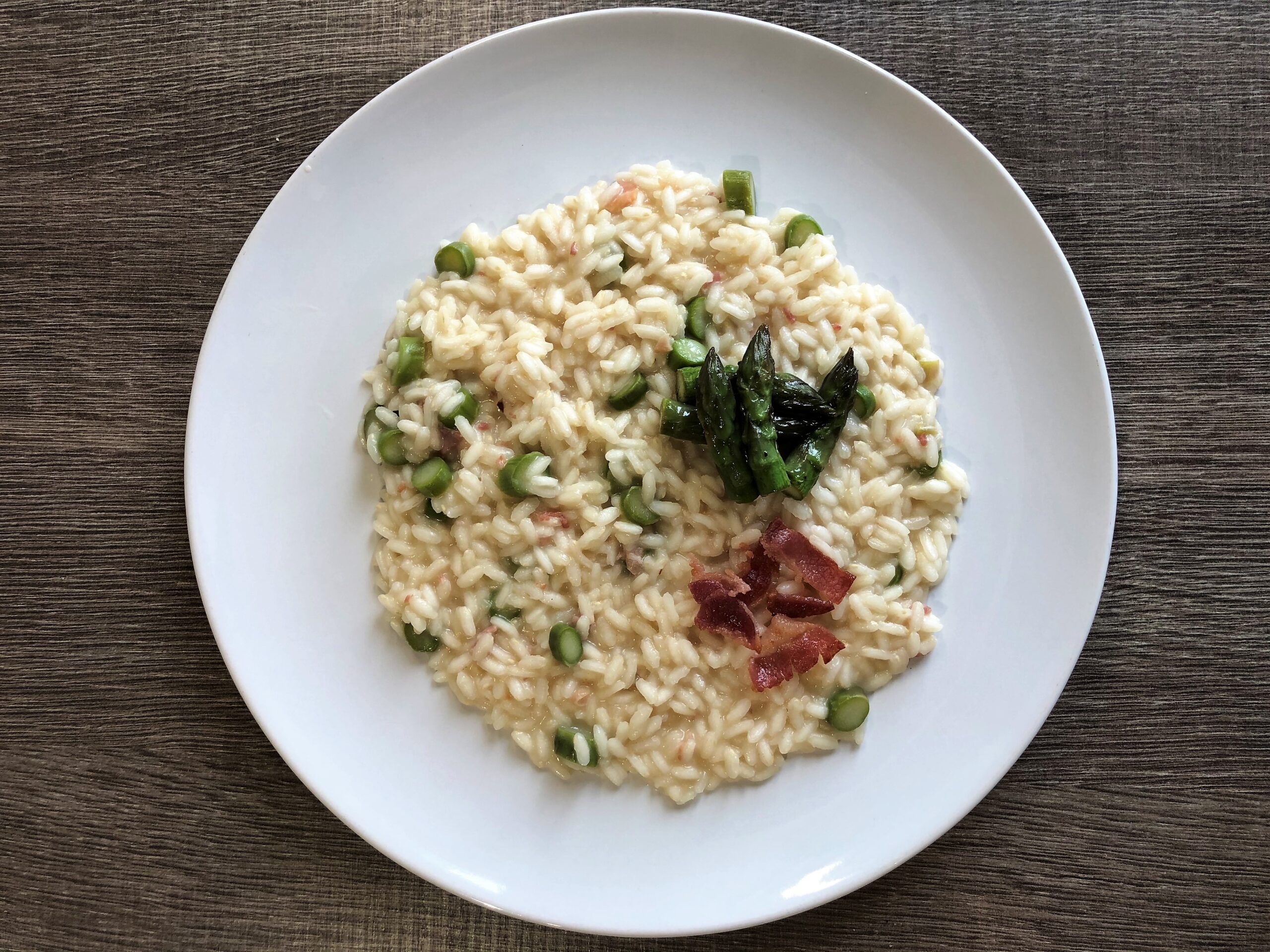 risotto agli asparagi e bacon