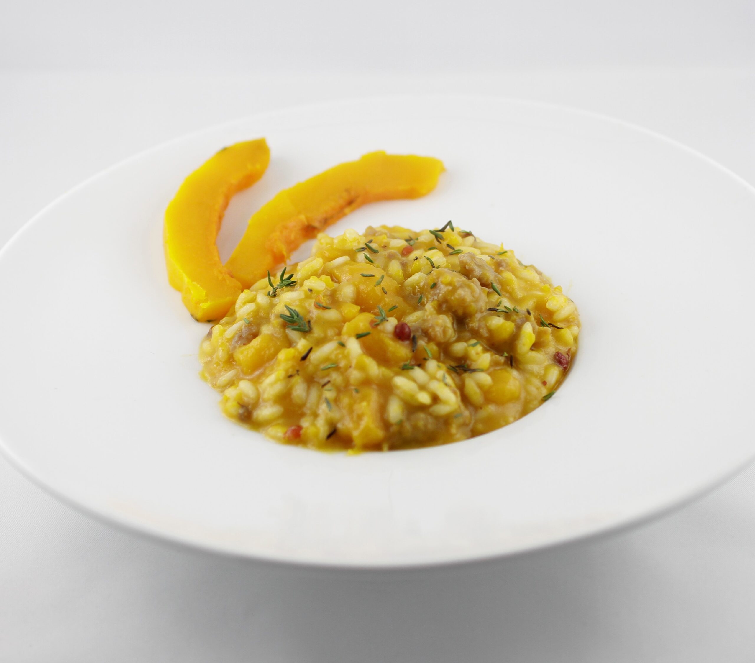 risotto alla zucca con carne essiccata