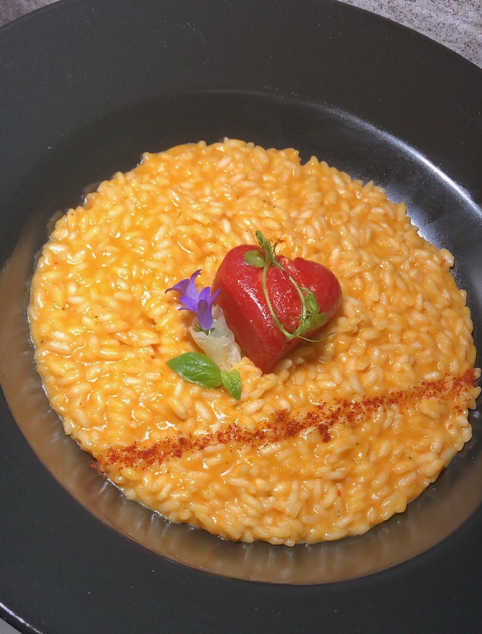 risotto alla crema di peperone