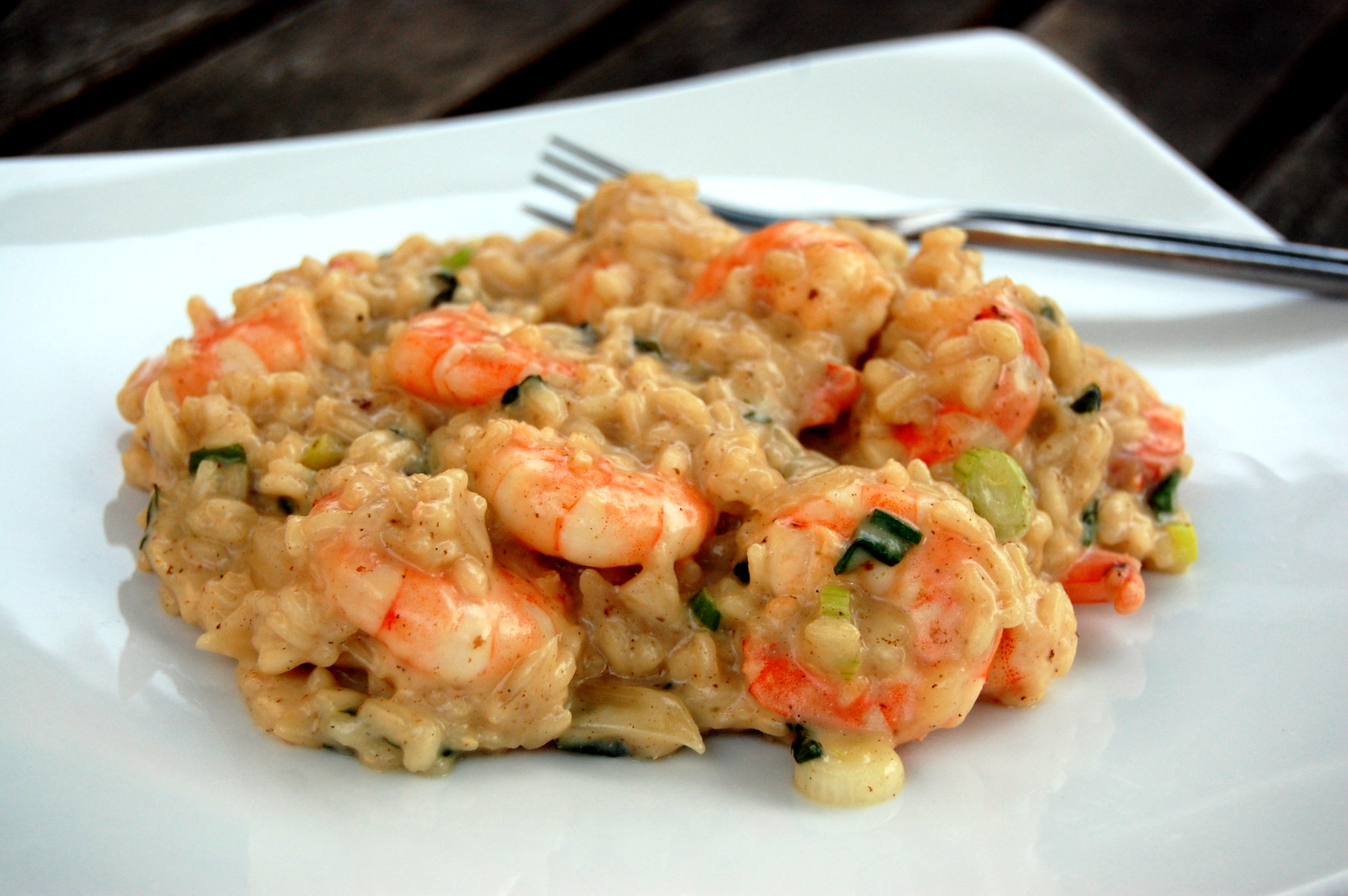 risotto con gamberi e zucchine