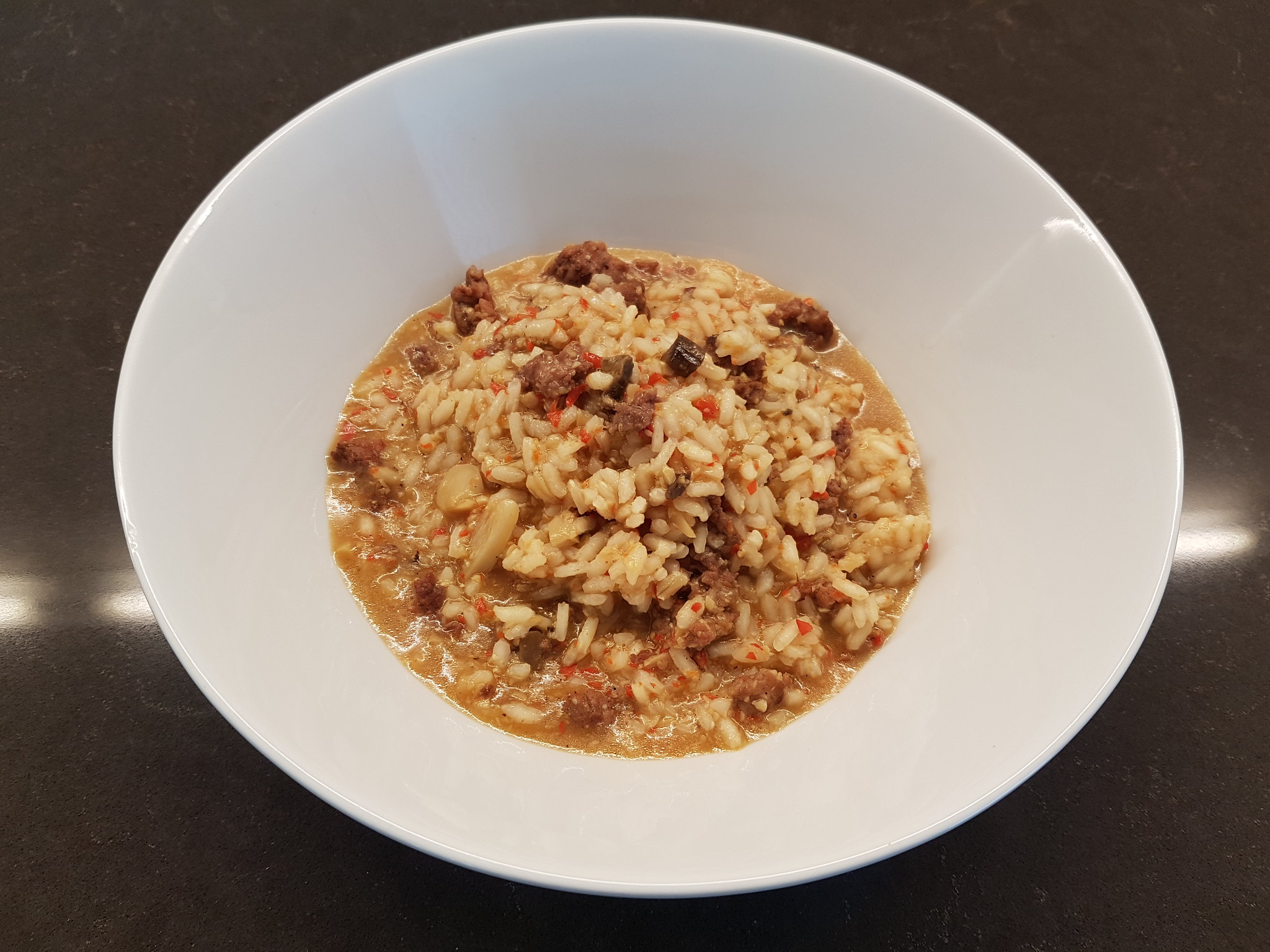 risotto con salsiccia