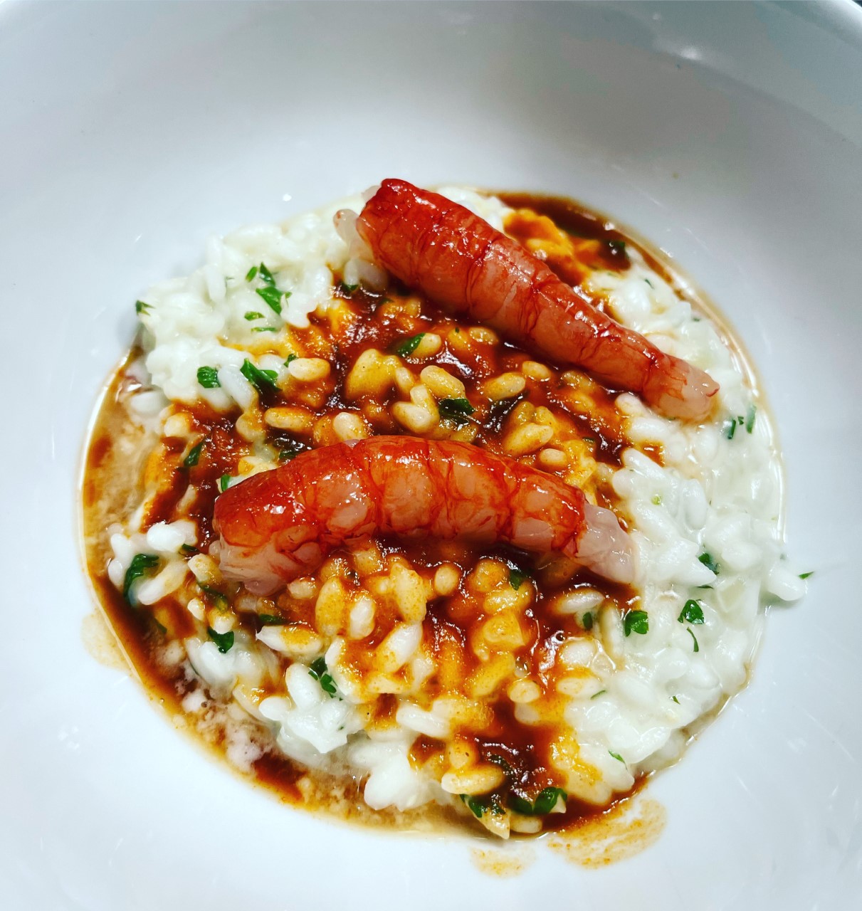 risotto con mascarpone, lime e gamberi rossi di Mazara