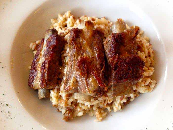 risotto con costine di maiale